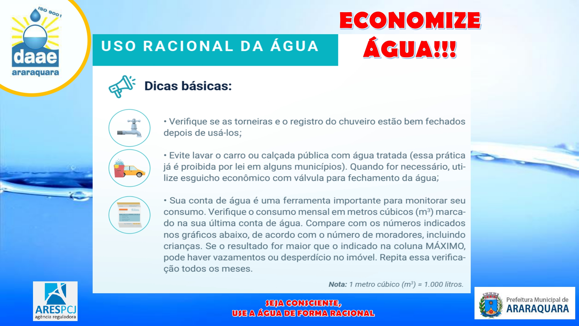 Leia mais sobre o artigo Daae alerta para o uso racional da água