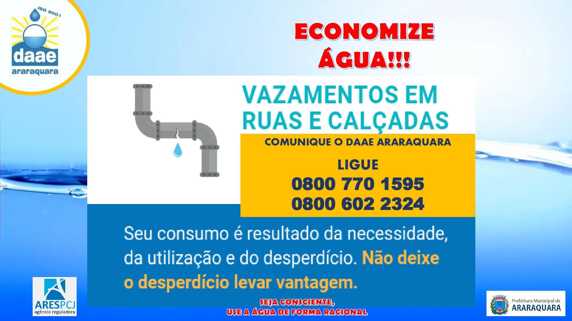 Leia mais sobre o artigo Daae alerta para o uso racional da água
