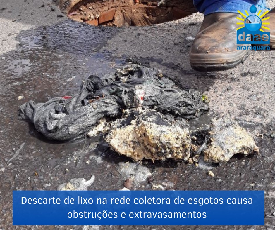 Leia mais sobre o artigo Descarte de lixo na rede coletora de esgotos causa obstruções e extravasamentos