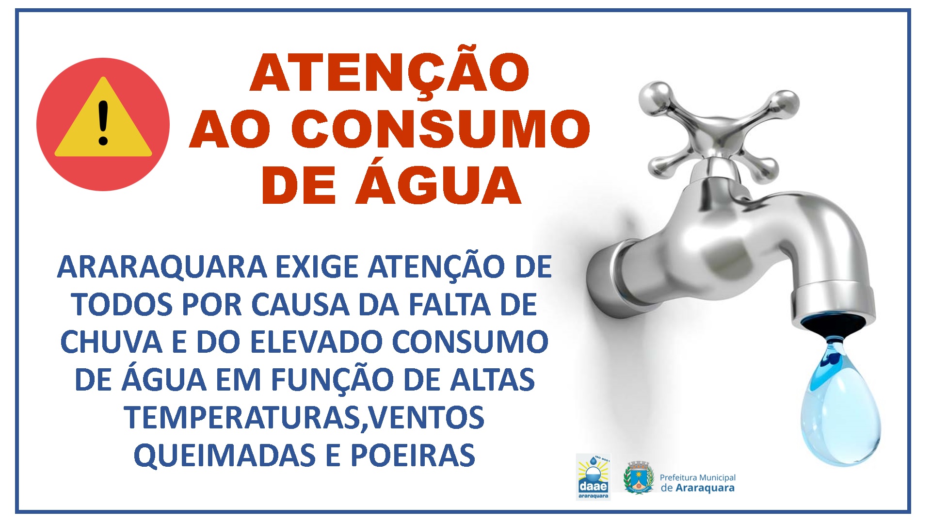 Leia mais sobre o artigo ATENÇÃO AO CONSUMO DE ÁGUA
