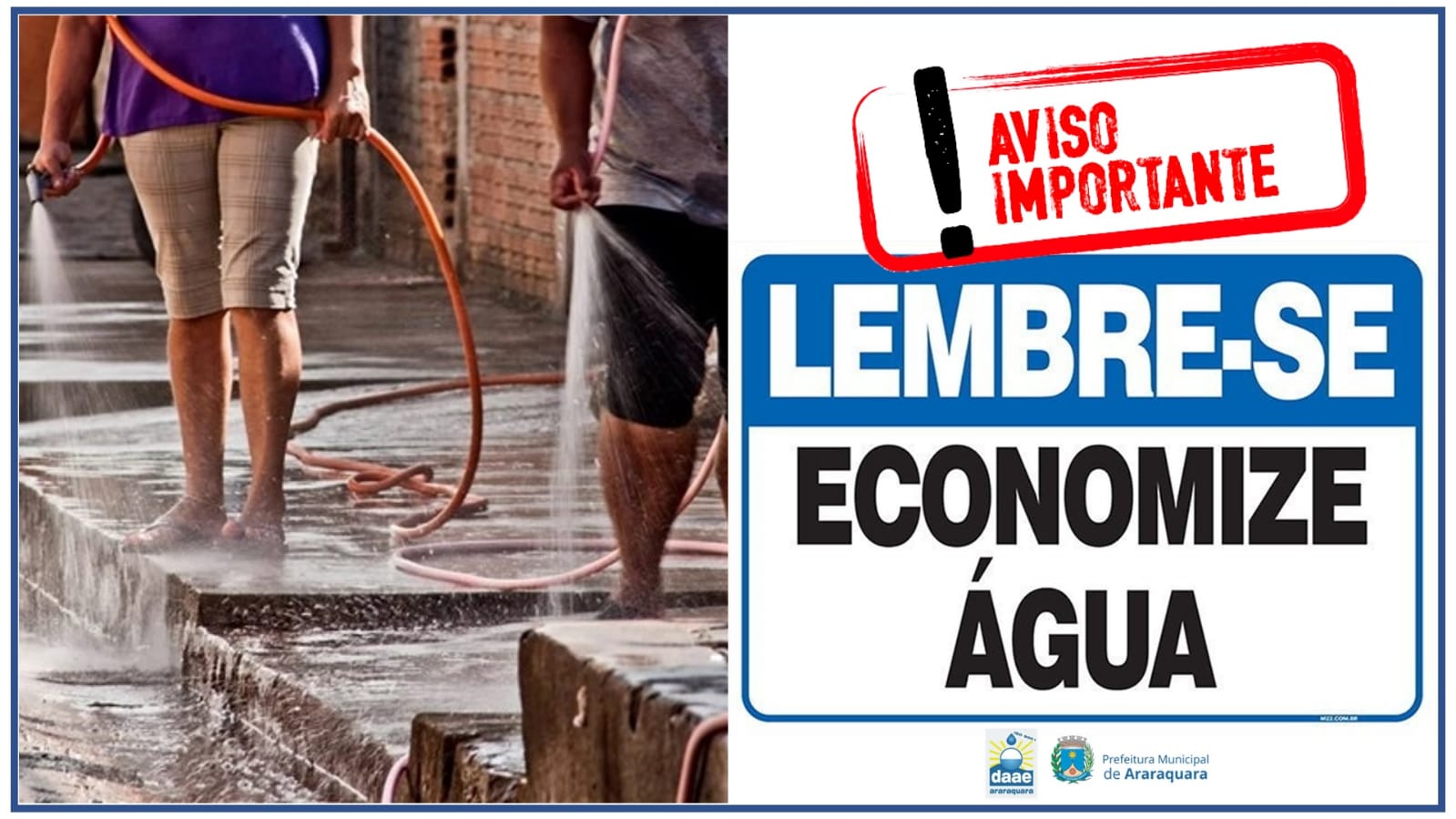 Leia mais sobre o artigo ECONOMIZE ÁGUA! EVITE O DESPERDÍCIO!
