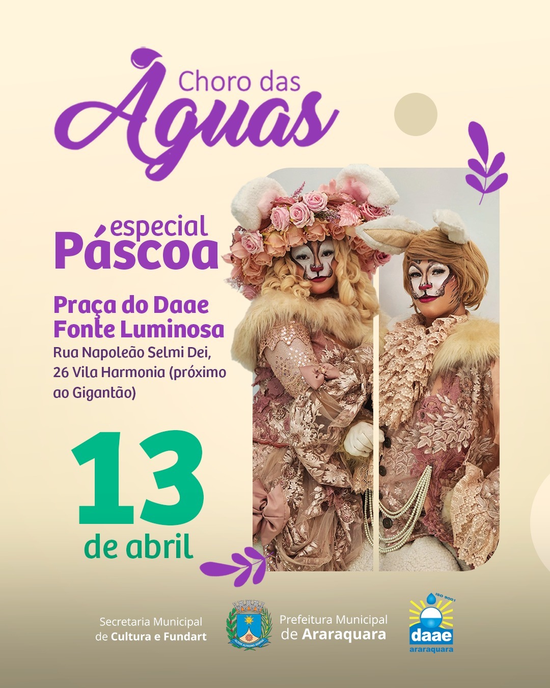 Leia mais sobre o artigo Domingo (13): Choro das Águas apresenta espetáculo especial de Páscoa